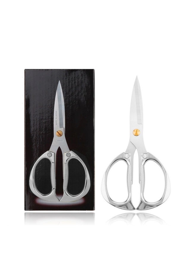 Heavy Duty Stainless Steel Kitchen Shears Multi-Purpose Sharp Scissors for Meat Fish Herbs Non-Slip Handle Kitchen Tool Silver - Image 1