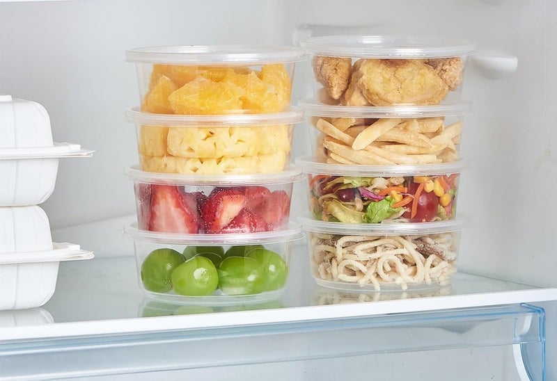 V4L Transparent Takeout Food Containers Food Storage Containers With Lids Freezer Safe | Meal Prep | Microwavable Dishwasher | Leakproof | BPA Free (250 ml pack of 50) - Image 4