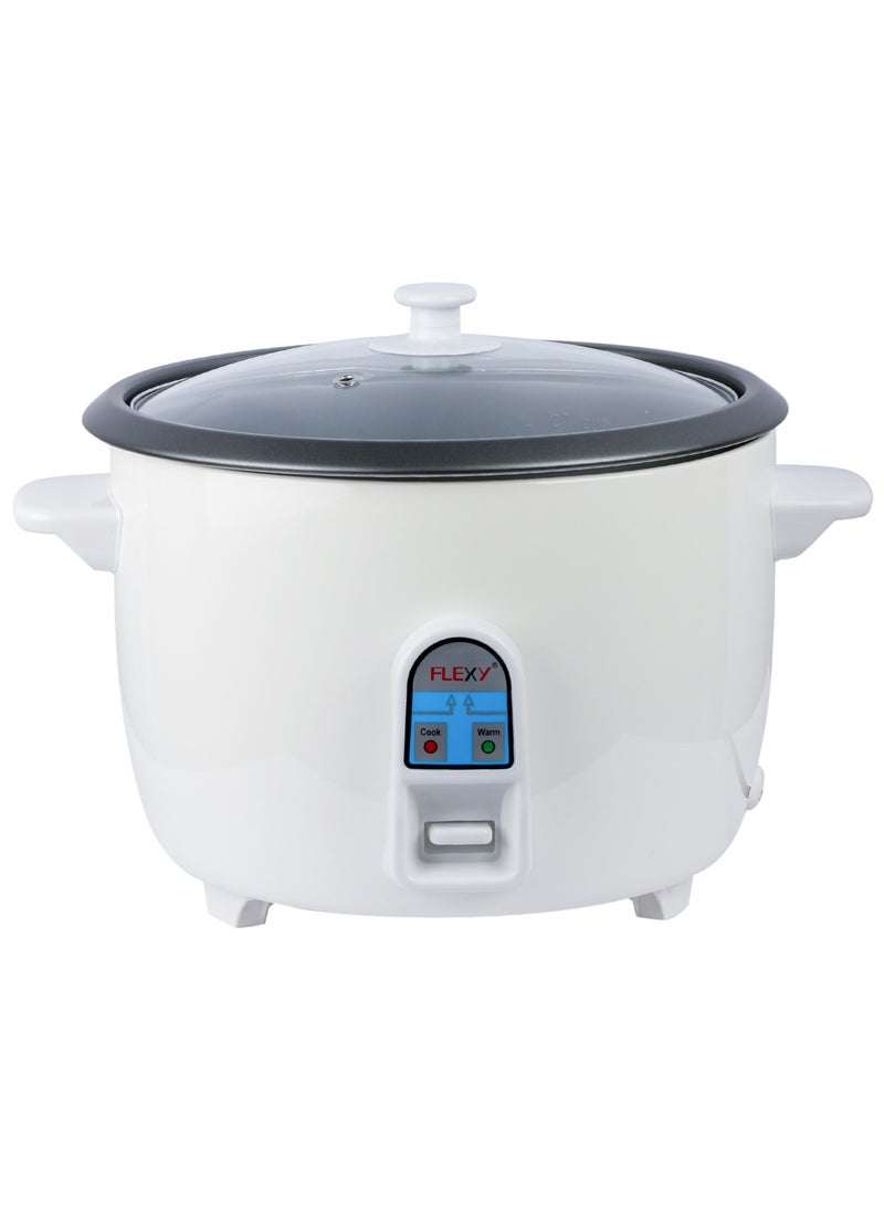 Flexy 3.6L Electric Rice Cooker 1300W Stainless Steel Non Stick Pot Tempered Glass Lid Steam And Keep Warm Functions Cool Handles  - Image 1