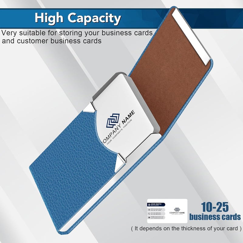 DMFLY Business Card Holder with Ultra Slim Design, Business Card Case with Premium PU Leather, Suit Pocket Metal Card Holder for Women/Men, Magnetic Closure Quick Access Cards - Image 5