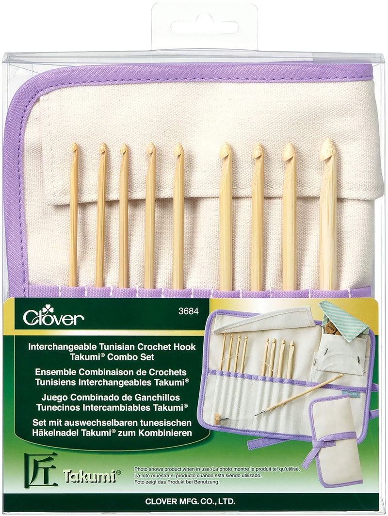 Clover Interchangeable Tunisian Crochet Hook Takumi Combo Set