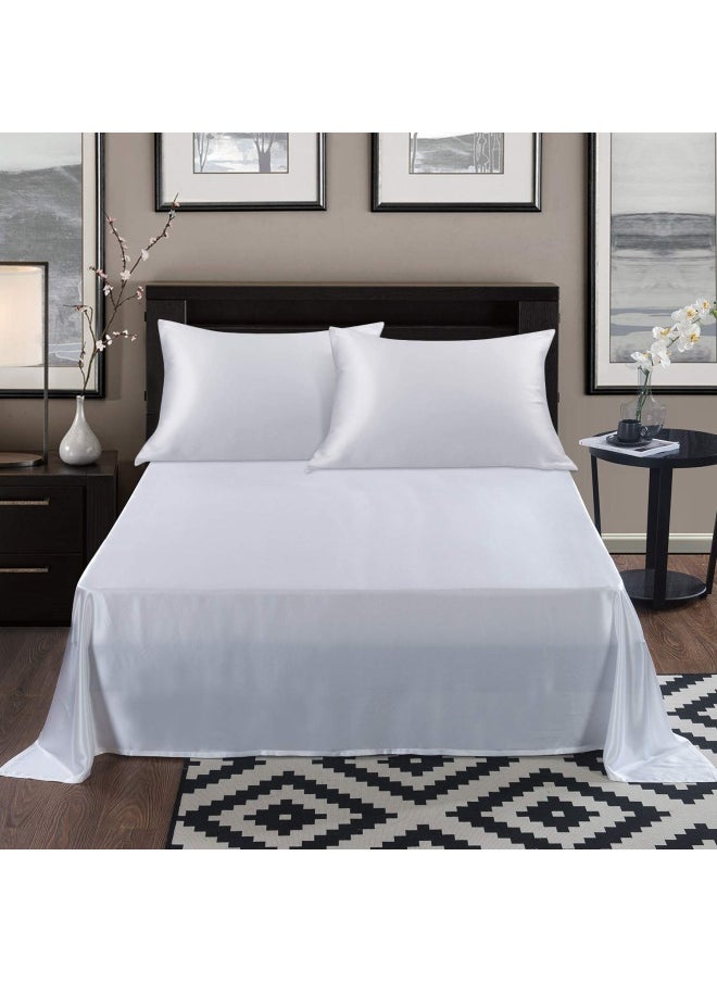 ALASKA BEAR Silk Pillowcase For Hair And Skin 100 Mulberry Silk Pillow Cases King Size For Bliss Sleep With Random Color Scrunchy Gift Set Better Than Poly Satin Zipper Closure 1Pc Cool White  - Image 5