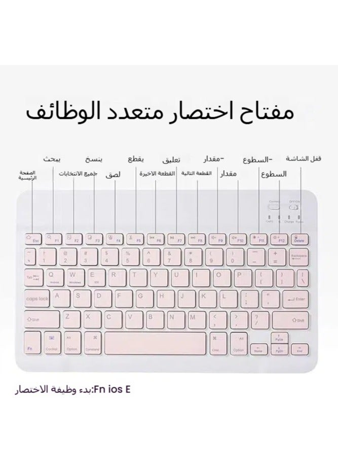 general Arabic and English Keyboard Case  for Galaxy Tab S7 FE 12.4 inch, Lightweight Smart Cover with Detachable Keyboard  & Pencil Holder - Image 4