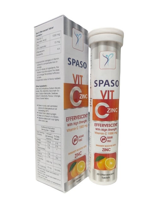 Vit C Zinc Effervescent High Strength Vitamin C 1000 Mg Immunity Booster With Zinc