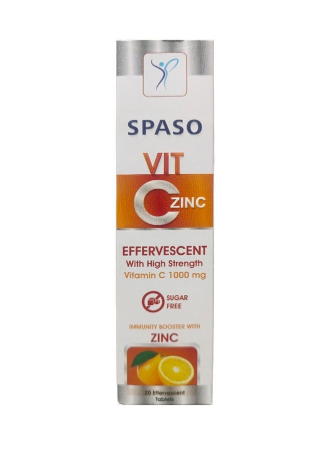 Vit C Zinc Effervescent High Strength Vitamin C 1000 Mg Immunity Booster With Zinc