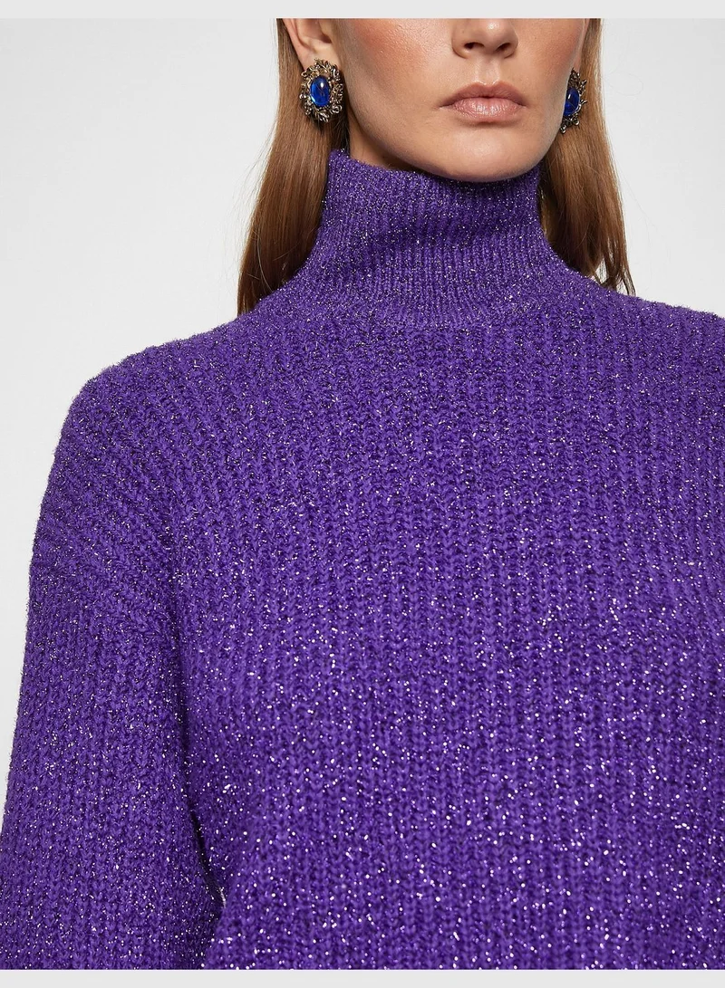 KOTON Silvery Turtleneck Sweater