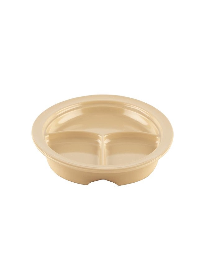 Get G.E.T. CP-531-T-EC Heavy-Duty 3 Compartment Plastic Divided Compartment Plates, Deep Sided, 10", Tan(Set of 4) - Image 2