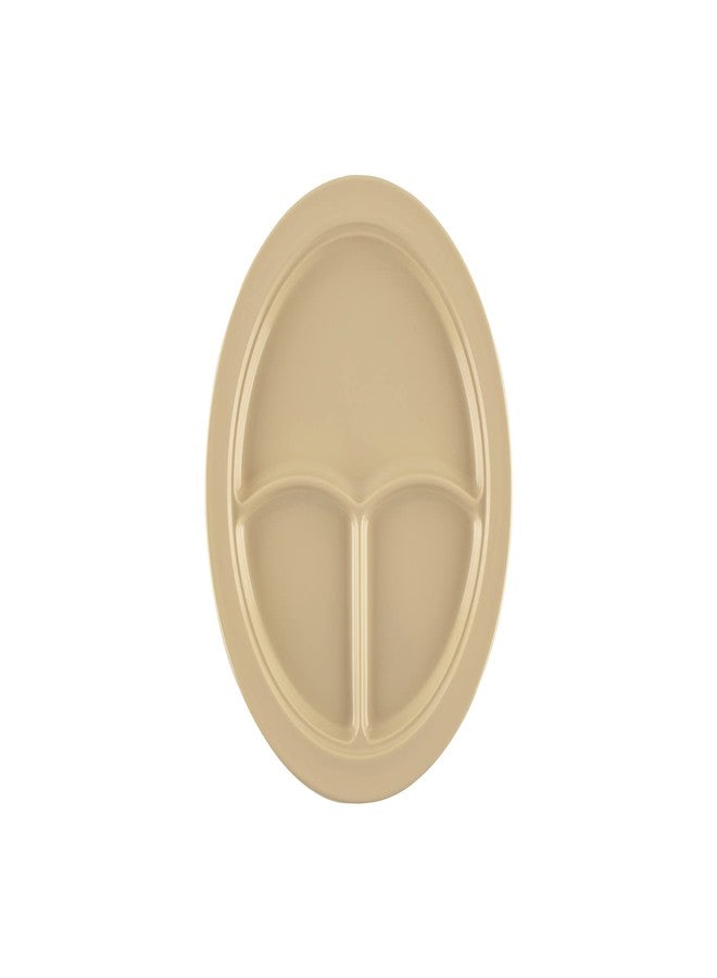 Get G.E.T. CP-531-T-EC Heavy-Duty 3 Compartment Plastic Divided Compartment Plates, Deep Sided, 10", Tan(Set of 4) - Image 3