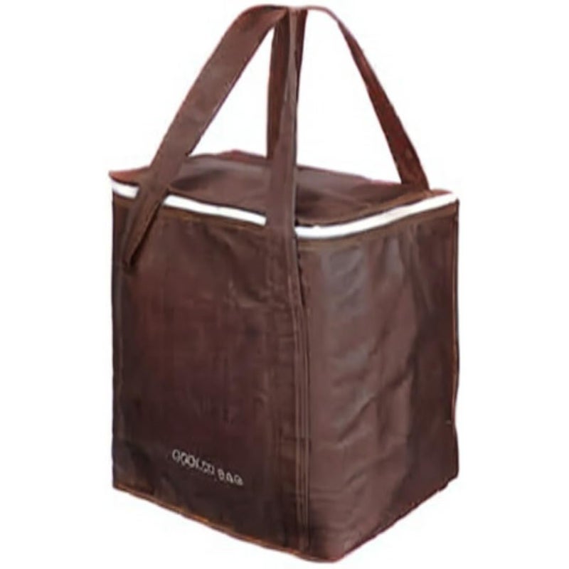 Large Thermal Storage Bag for Food and Beverages 20L Insulated Cooler Bag with Thermal Foil Lining for Travel, Picnics, Camping, and Trips 35 x 30 x 20 cm (Brown) - Image 1