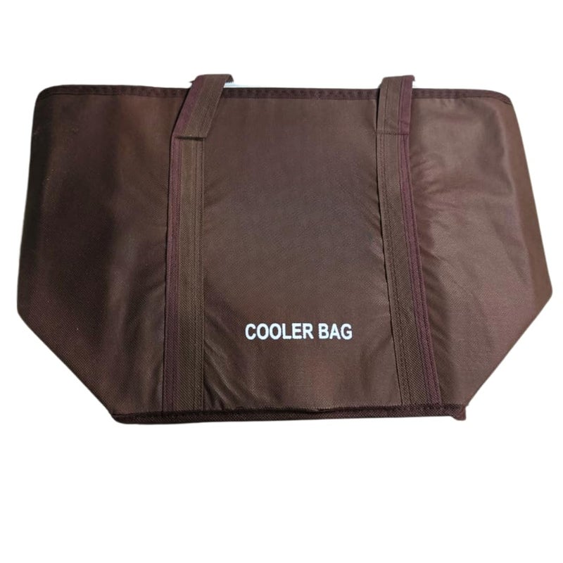Large Thermal Storage Bag for Food and Beverages 20L Insulated Cooler Bag with Thermal Foil Lining for Travel, Picnics, Camping, and Trips 35 x 30 x 20 cm (Brown) - Image 4