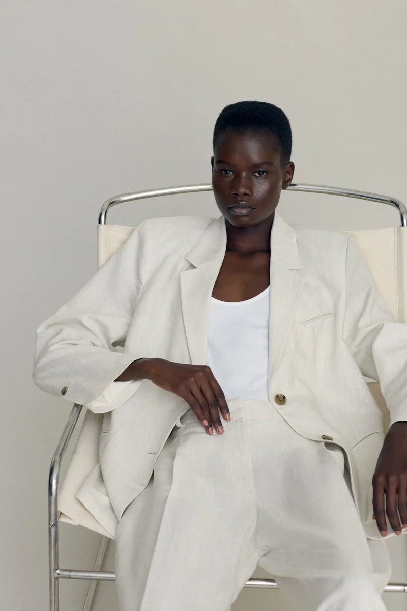 اتش اند ام كنزة من مزيج الكتان