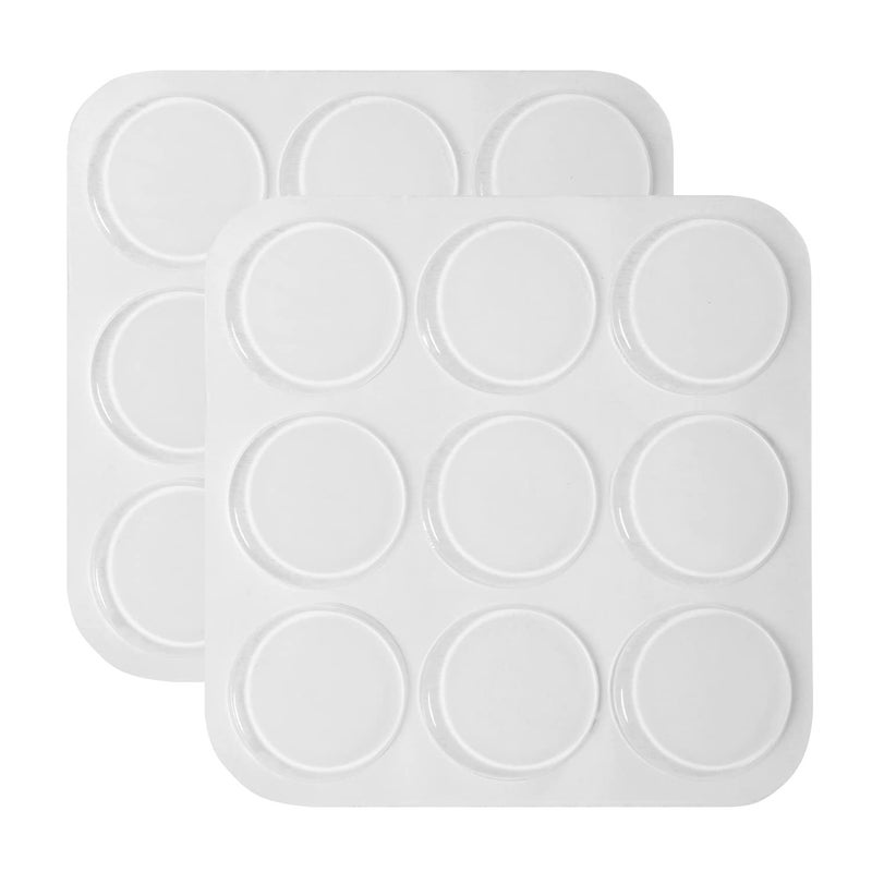 Hexobo Self Adhesive Glass Table Top Bumpers Clear Glass Table Top Anti Slip Pads Rubber Bumpers for Glass Table Tops Photo Frame Furniture Round 30mm x 2mm 18 PCS