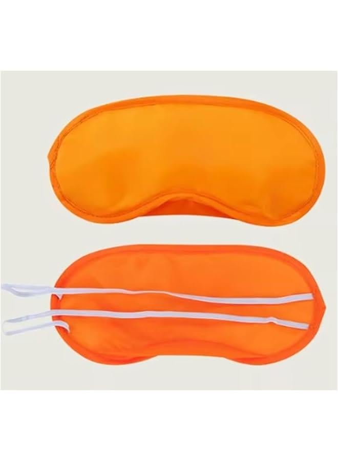 CMJ 2 x Orange Eye Mask Travel Sleep Masks Eyemask Blindfold with Nose Pad Sleeping