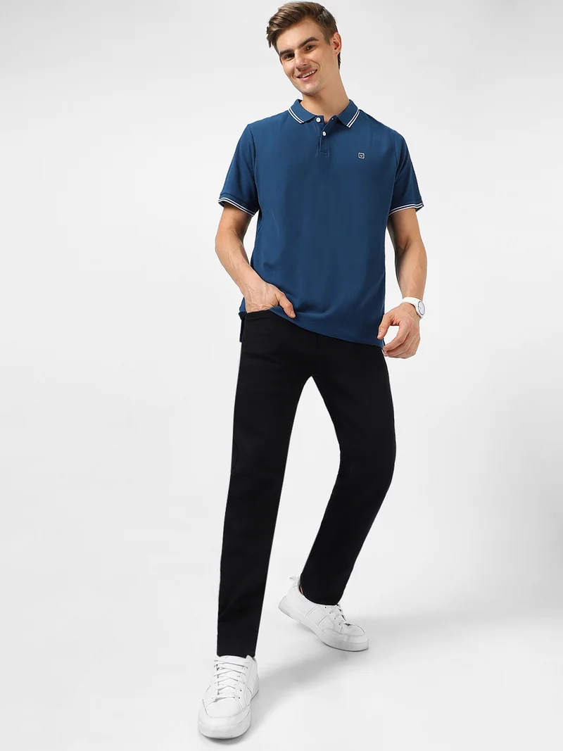 Urbano Fashion  Urbano Fashion Men's Black Regular Fit Washed Jeans Stretchable for Men | Best Price UAE