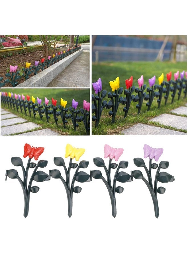 Bukela Garden Fence, Decorative Plastic Edging Borders for Yard, Flower Bed, Tree Ring – Colorful Landscape Picket, Easy Install, Weather-Resistant, Lawn Outdoor Garden Decor - Image 2