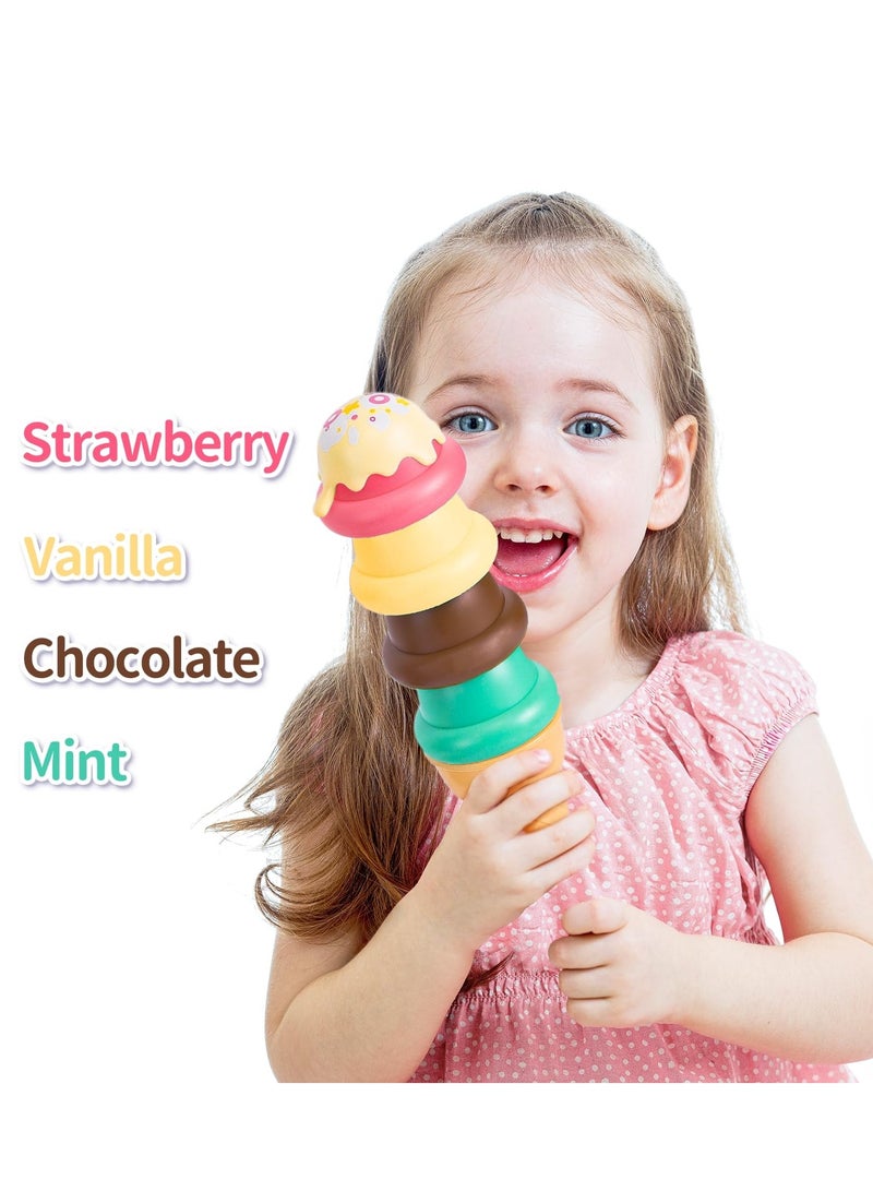 طقم لعبة عدّاء الآيس كريم للأطفال - مجموعة لعب آيس كريم تحتوي على 39 قطعة، تعليمية لتشجيع اللعب التخيلي، هدية رائعة للأطفال من عمر 3 إلى 6 سنوات. - Image 4