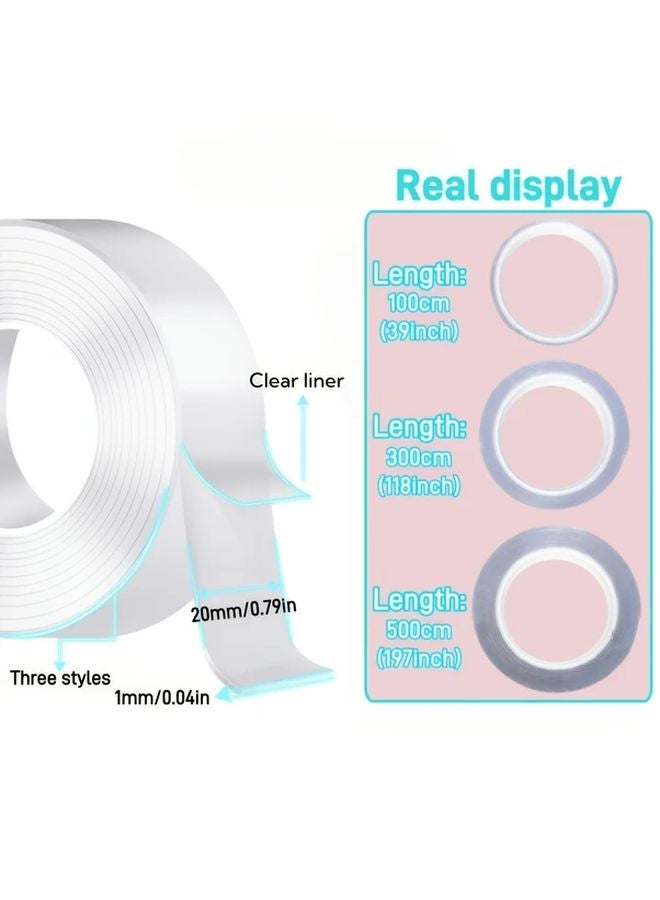 Removable Transparent Nano Double Sided Tape Heavy Duty 39.37inch For Wall Decor Kitchen Car - Image 3