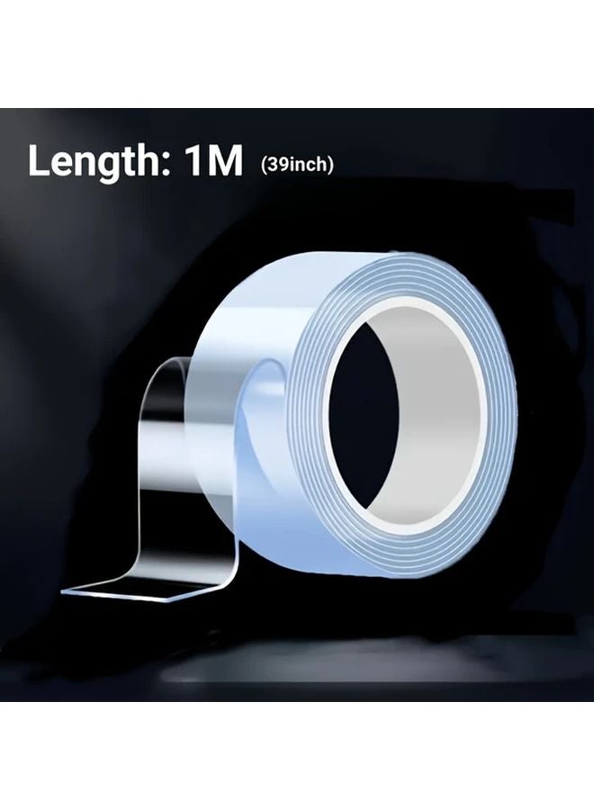 Removable Transparent Nano Double Sided Tape Heavy Duty 39.37inch For Wall Decor Kitchen Car - Image 1