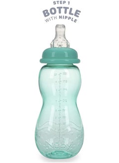 Nuby Nuby New 3 Stage Ultra Durable Tritan Grow with Me No-Spill Bottle to Cup, 10 Oz, Teal, 80387  - Image 4