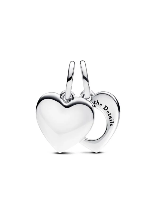 PANDORA Engravable Heart Magnifying Glass Double Dangle Charm