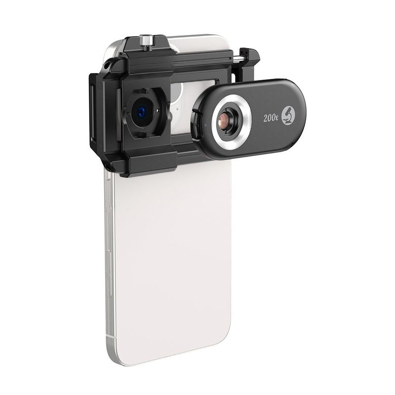 APEXEL APL-MS200 200X Mobile Phone Microscope Lens with LED/ UV Lights Built-in CPL Filter Battery Microscope Attachment Phone Micro Lens with Universal Phone Clip Replacement for iPhone 15/14/13/12 - Image 1