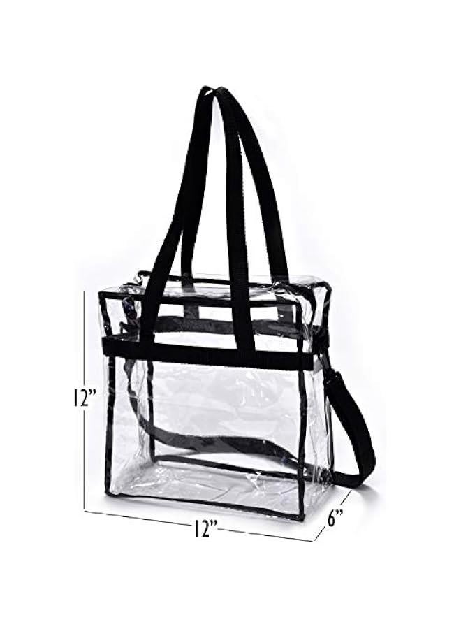 Clear Tote Bag Stadium Approved - Shoulder Straps and Zippered - Clear Bag for Work, Sports Games and Concerts - Image 2