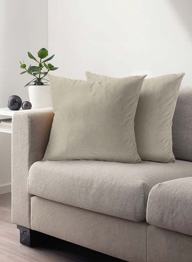 إن - هاوس مخده ديكور وسادة مربعة من المخمل الناعم بتصميم سادة وألوان جذابة طقم قطعتين - Image 1