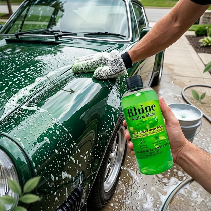 RHINE Plant-based Eco-friendly Car Wash Soap, Non-Toxic, Moderate-Foam Concentrated Professional Car cleaning soap (16 Fl Oz, 16, Fl Oz) - Image 3
