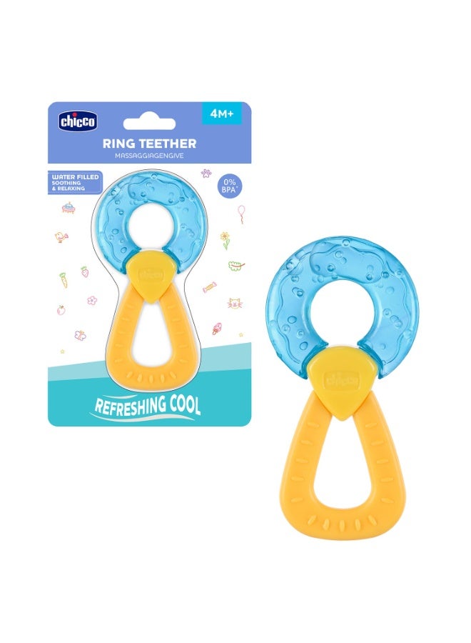 Chicco Teether Refreshing Ring Handle Blue 4M+ 1Pc - Image 1