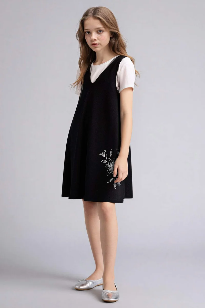 DeFacto 2 piece A Cut Short Sleeve Knitted Dress