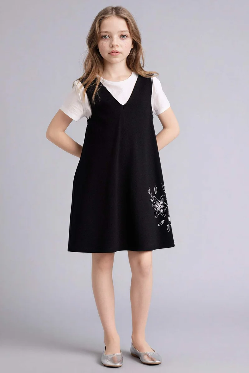 DeFacto 2 piece A Cut Short Sleeve Knitted Dress