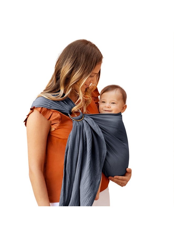 moby Ring Sling Wrap Carrier ; Handsfree Versatile Support Wrap For Mothers Fathers And Caregivers ; Breathable Baby Wrap Carrier For Newborns Infants & Toddlers ; Supports 833 Lbs ; Flint - Image 1