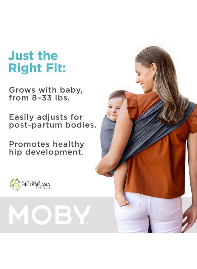 moby Ring Sling Wrap Carrier ; Handsfree Versatile Support Wrap For Mothers Fathers And Caregivers ; Breathable Baby Wrap Carrier For Newborns Infants & Toddlers ; Supports 833 Lbs ; Flint - Image 3