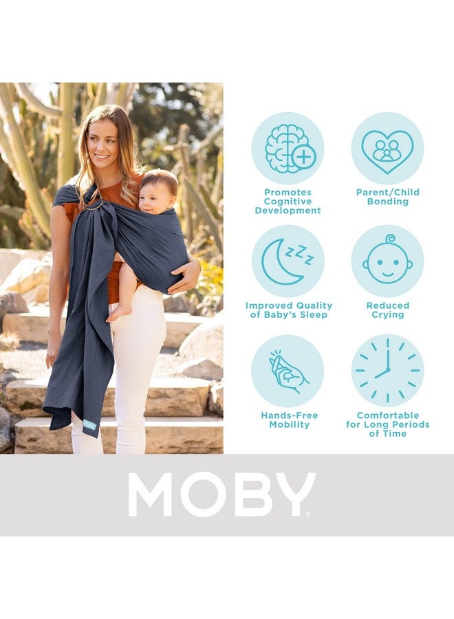 moby Ring Sling Wrap Carrier ; Handsfree Versatile Support Wrap For Mothers Fathers And Caregivers ; Breathable Baby Wrap Carrier For Newborns Infants & Toddlers ; Supports 833 Lbs ; Flint - Image 5