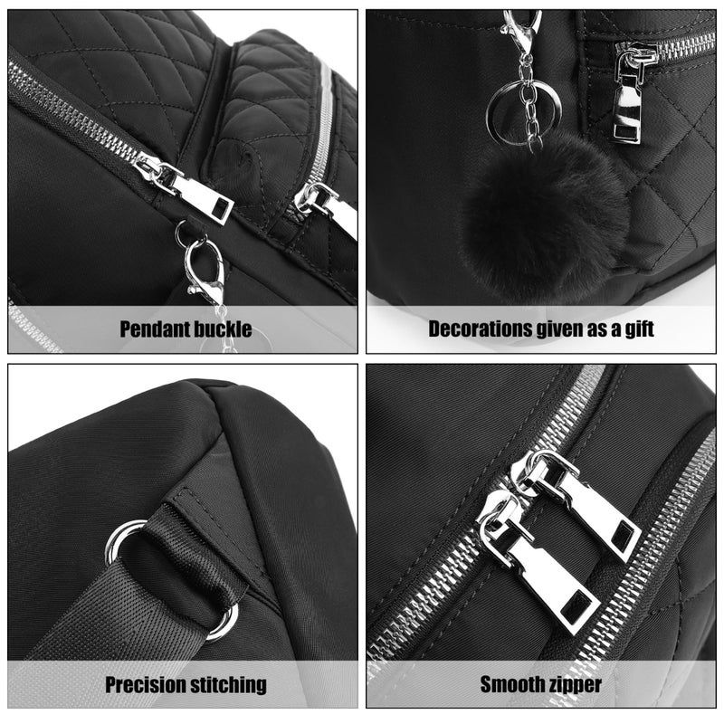 TANTOMI Mini Backpack Purse for Women Lightweight Small Backpack Purse Travel bookbag with Pom - Image 4