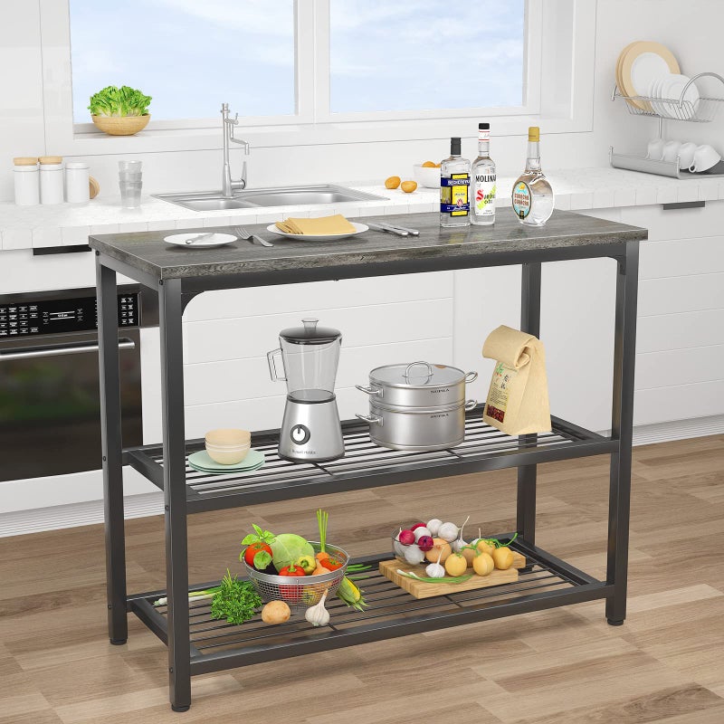 Ecoprsio Small Console Table, Sofa Table with Double Mesh Shelves, Modern Entryway Table for Entryway, Hallway, Foyer, Front Hall, Sofa Couch, Living Room, Bar, Kitchen, 32 Inch, Grey - Image 5