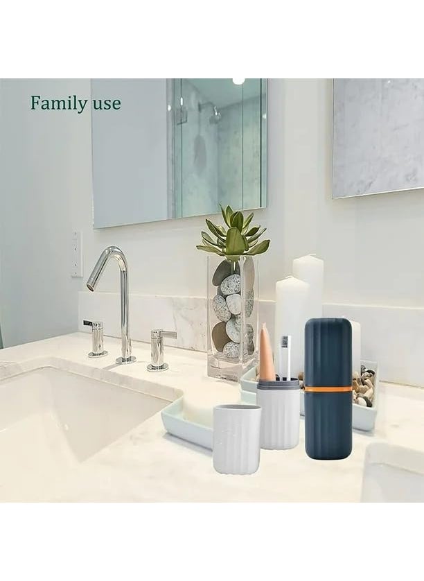 PURCHASE ZONE PURCHASE ZONE Portable Toothbrush Holder Set for Travel Camping Business Travel and School Plastic Toothbrush Toothpaste Set of Two Colors 2 PSC  - Image 3