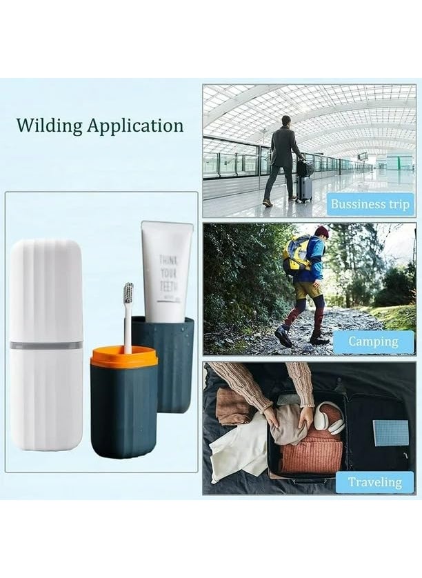 PURCHASE ZONE PURCHASE ZONE Portable Toothbrush Holder Set for Travel Camping Business Travel and School Plastic Toothbrush Toothpaste Set of Two Colors 2 PSC  - Image 5