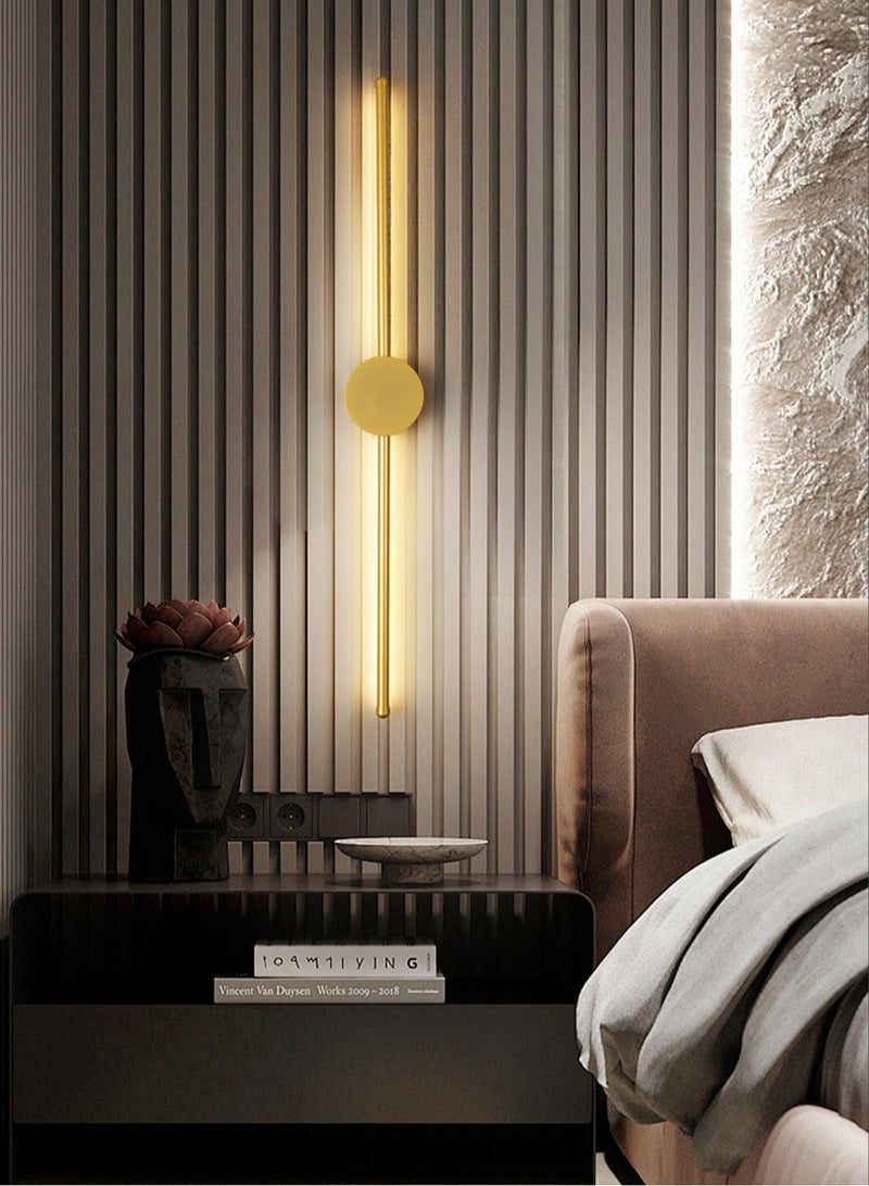 LOOPITYS Modern Interior Wall Light 10W LED Wall Light, Gold Wall Light for Bedroom Living Room Corridor (Color : Three color temperatures, Size : 60 CM) - Image 2