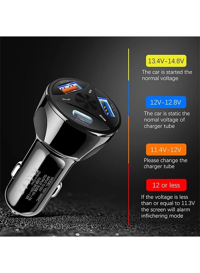 Three-Port Charging PD,USB ,Type-C  ,Car Charger Adapter QC3.0 For iPhone Car Charger,For iPhone 15/14/13/12 Series, Samsung Galaxy S23/S22/S21 Series  - Image 4