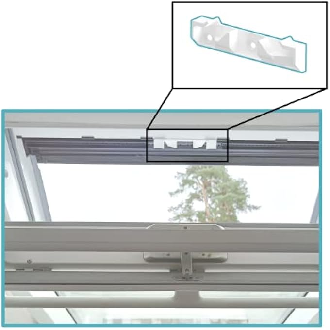 Reinforced Strike Plate For Velux Roof Window Tg2 Closure 025116 T-G2 Sheet Metal Replacement Compatible With 2 And 3-Hole Variant Locking Made Of Plastic, White - Image 3