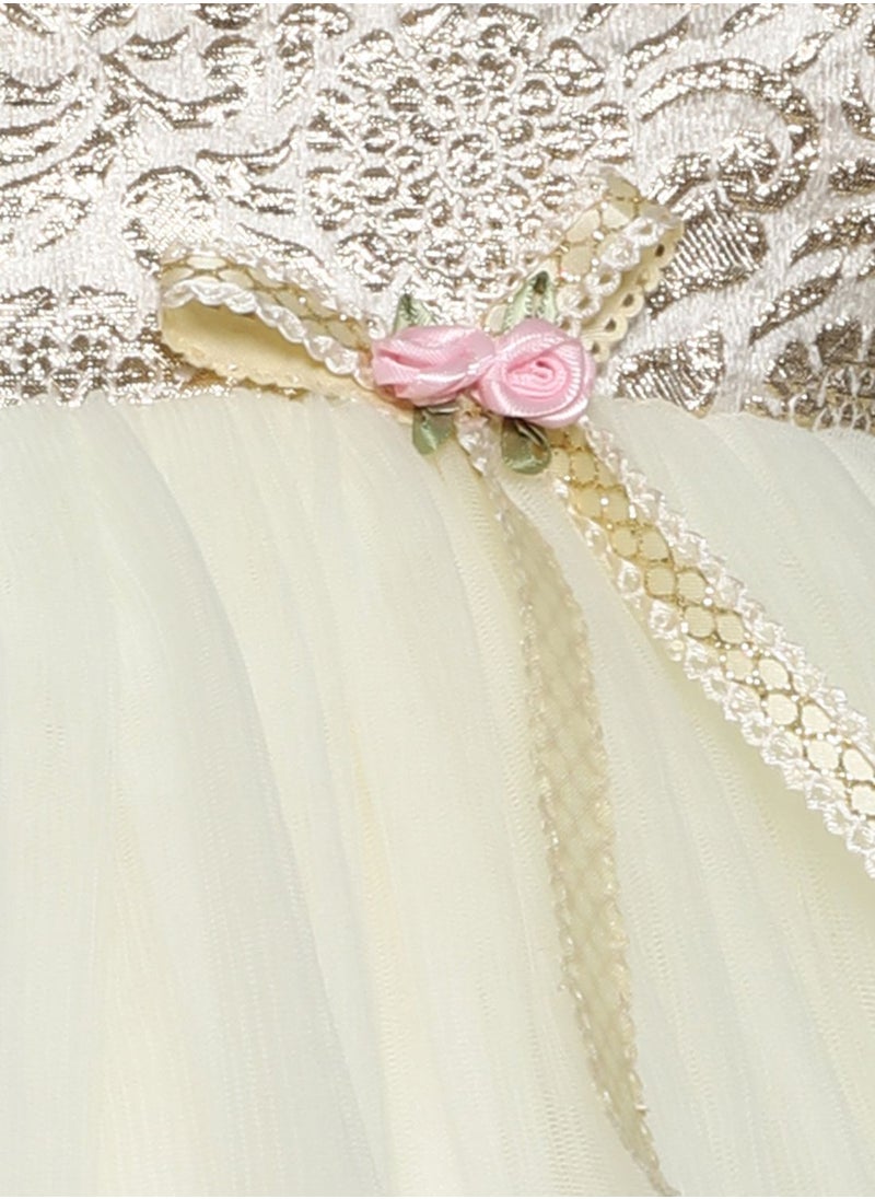 Many Frocks & Kids Brocade Embellished Midi Dress  - Image 4