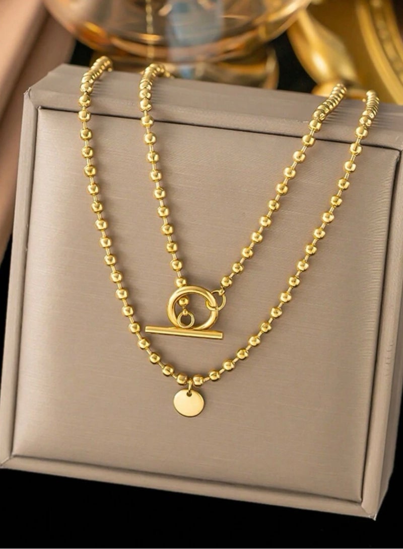 نيو ستايل سلسال نسائي بتصميم عصري وأنيق مطلي باللون الذهبي - Image 1