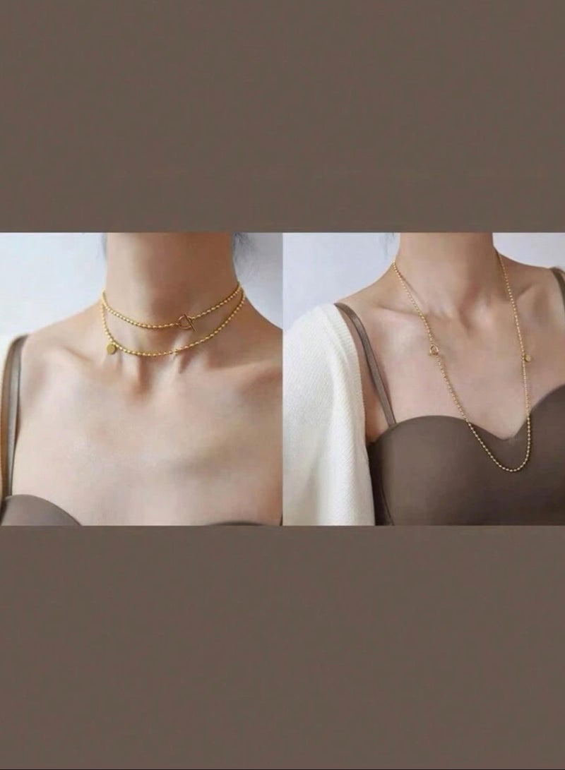 نيو ستايل سلسال نسائي بتصميم عصري وأنيق مطلي باللون الذهبي - Image 2