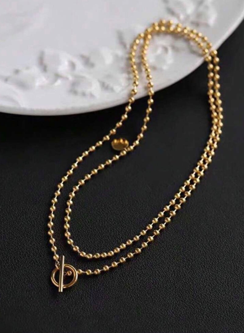 نيو ستايل سلسال نسائي بتصميم عصري وأنيق مطلي باللون الذهبي - Image 3