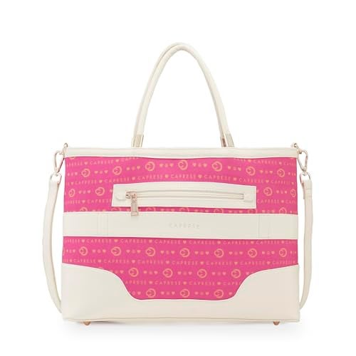Caprese Peace Tote Bag, X-Large | Stylish Handbag for Women with Laptop Compartment | Spacious, Versatile Office & Daily Essentials Tote | Detachable Sling Strap, Multi-Organizational Pockets (Pink) - Image 2