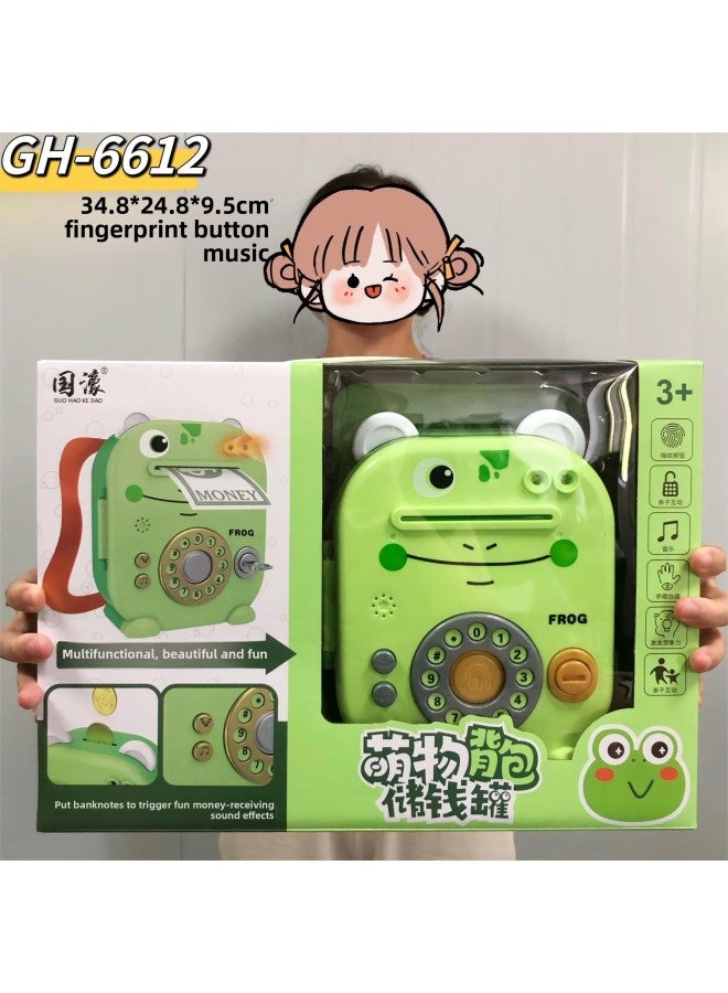 Educational Institution Toy Piggy Bank Storage Backpack Piggy Bank Suit 39 Mode Stall Children Gift Toys-Color:Frog Backpack Piggy Bank - Image 1