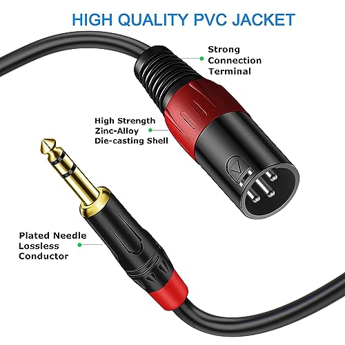 LanSenSu XLR to 1/4 TRS Stereo Adapter,XLR Male to 1/4 Inch (6.35mm) Stereo Balanced Microphone Stereo Audio Converter AdapterCable 2Pack- 11.8inch - Image 5