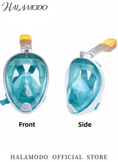 HALAMODO Full Face Snorkel Mask Snorkeling Gear for Adults to Breathe Through Mouth or Nose Snorkeling Mask with Camera Mount for Safe Breathing & Anti-Leak & Anti-Fog  - Image 2