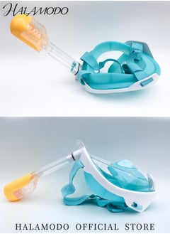HALAMODO Full Face Snorkel Mask Snorkeling Gear for Adults to Breathe Through Mouth or Nose Snorkeling Mask with Camera Mount for Safe Breathing & Anti-Leak & Anti-Fog  - Image 4